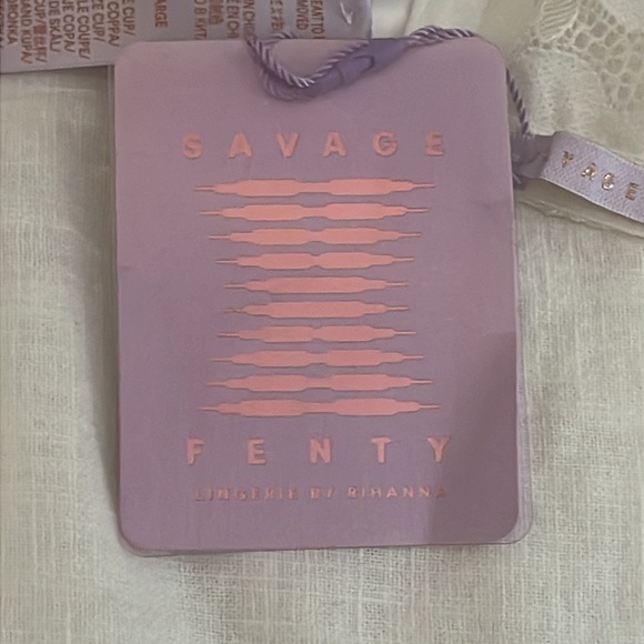 Savage x Fenty | New Floral glow lace tie back bra bralette Womens size XL NWT - Picture 6 of 7